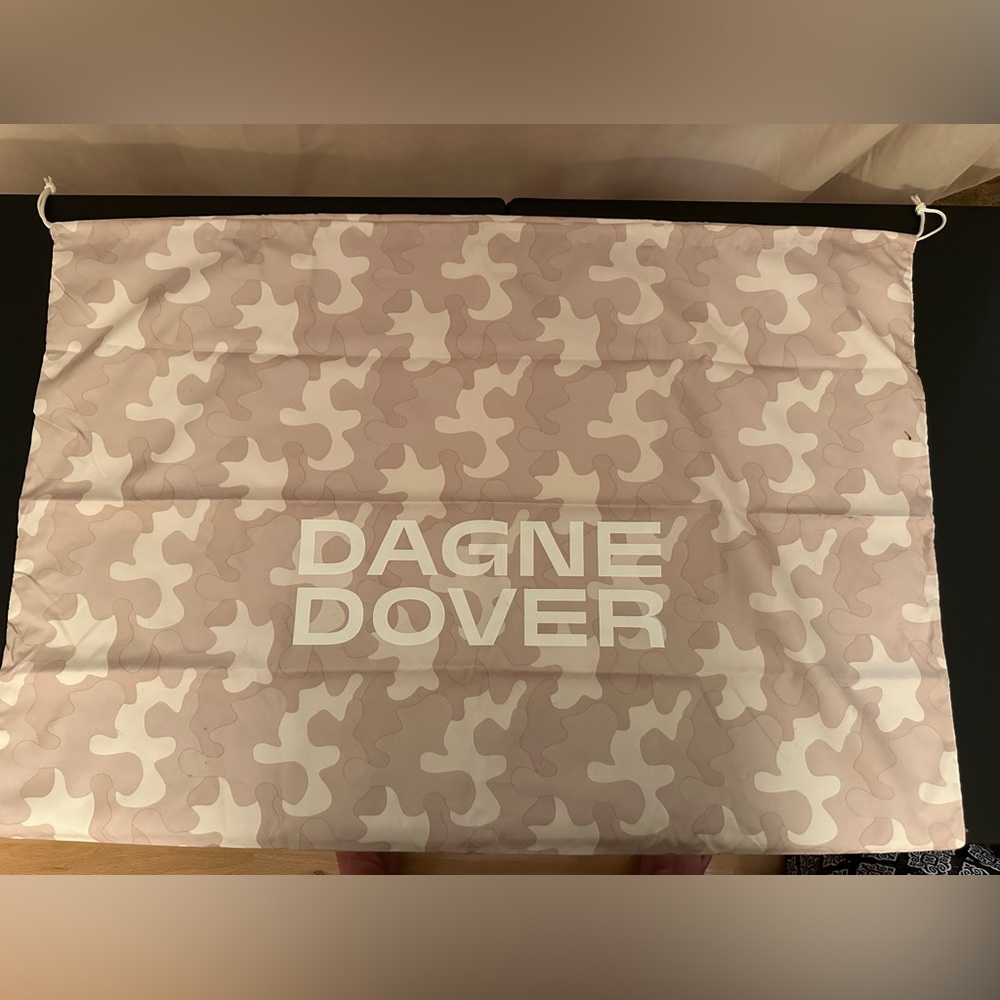 Dagne Dover Pink / Beige and White Patterned Handbag Dust Cover LIKE NEW